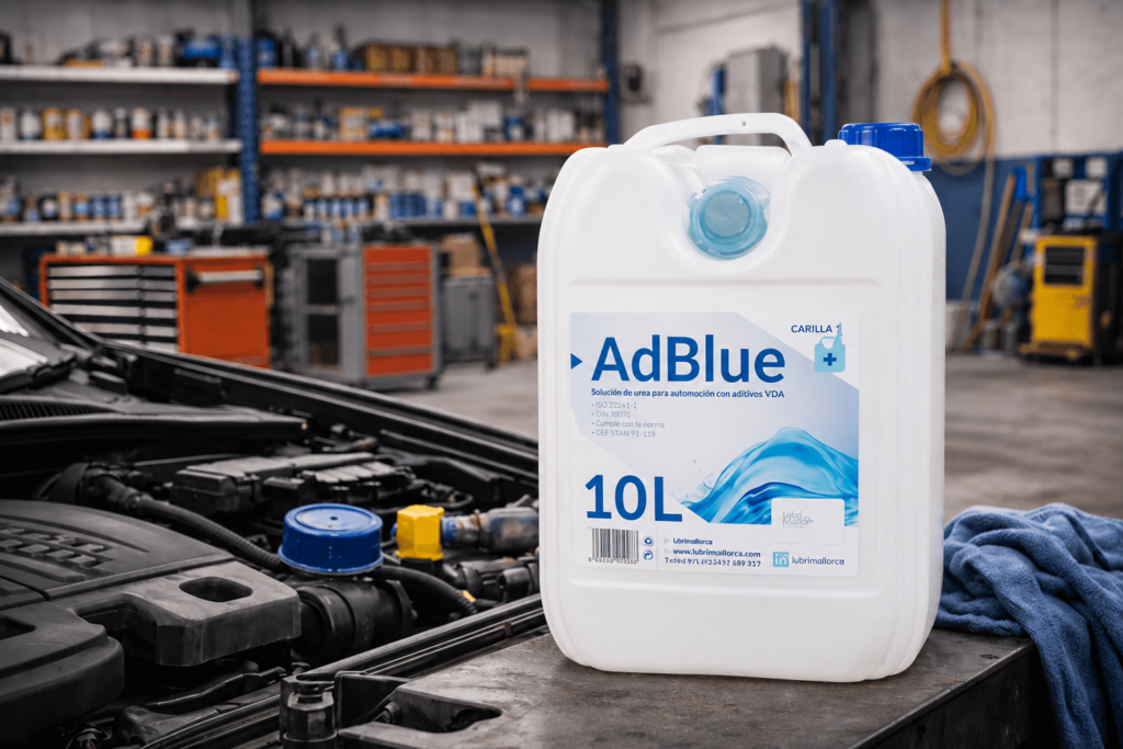 AdBlue en garrafa distribuido por Lubrimallorca en Mallorca