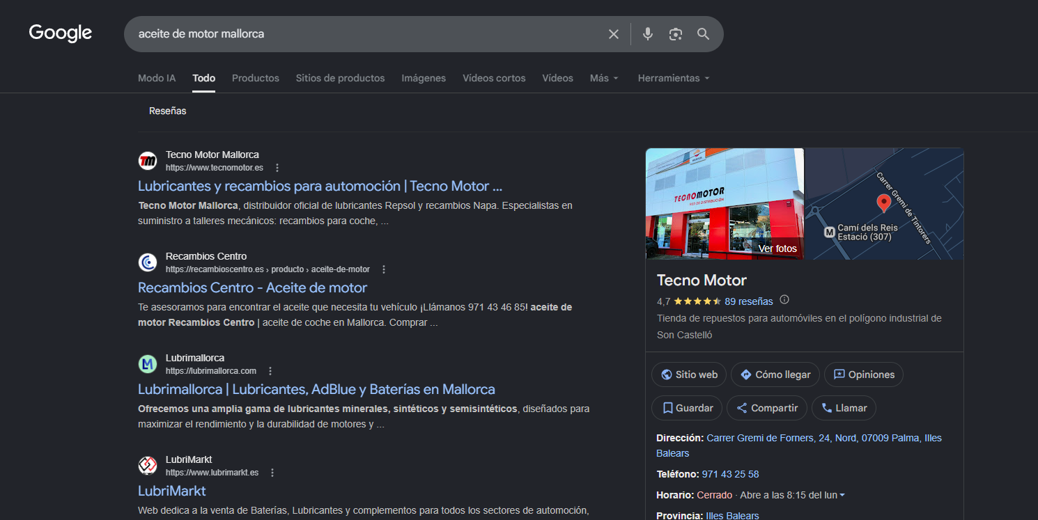 SERP — aceite de motor mallorca