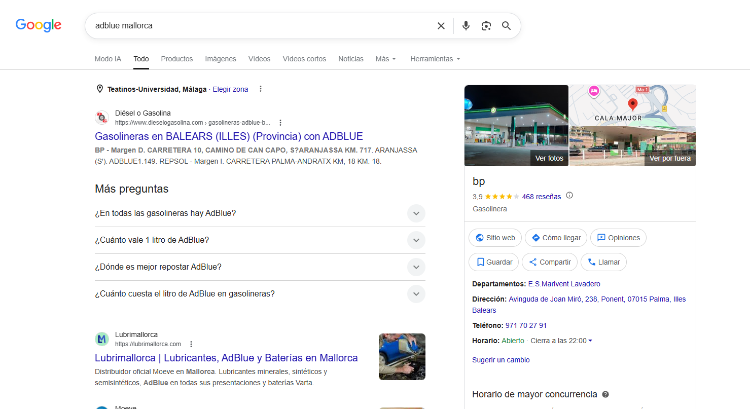 SERP — adblue mallorca